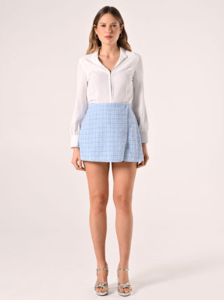 Tweed Skort with Micro Sequins