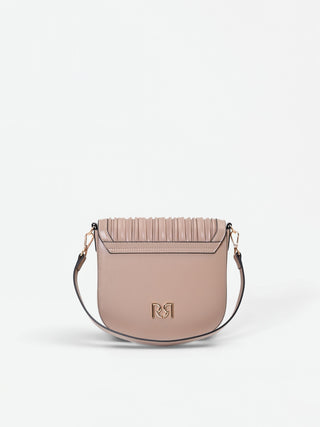 Taupe Beige Pleated Crossbody Bag