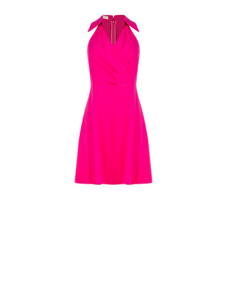 Robe courte fuchsia en polyviscose
