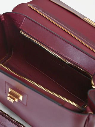 Borsa a mano bordeaux con foulard