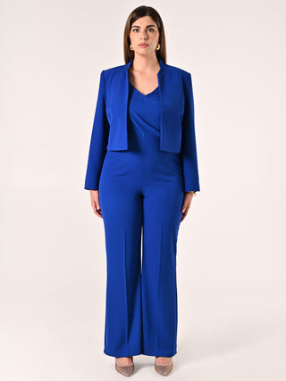 Curvy China Blue Open Shrug