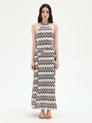 Light Blue Chevron Maxi Dress