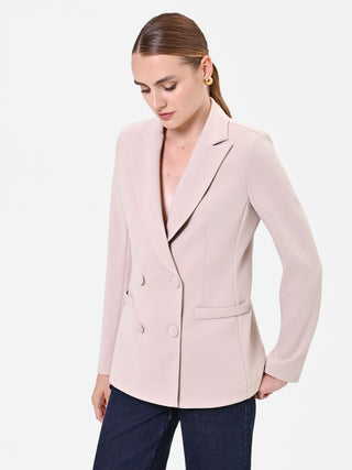 Taupe Double-Breasted Blazer