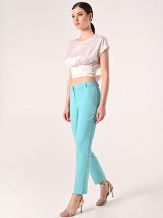 Aqua Green Trousers in Technical Fabric