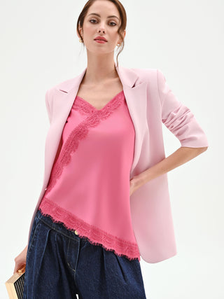 Pink satin top