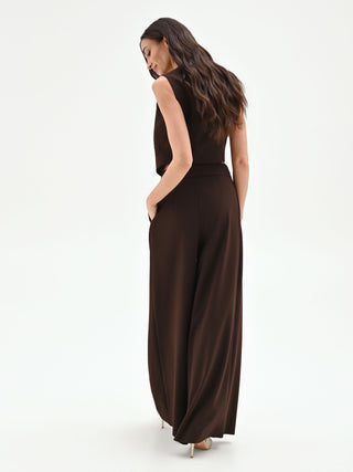 Dark Brown Palazzo Trousers