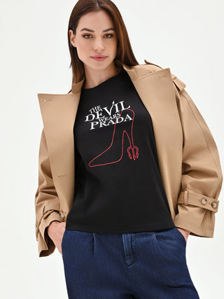 Camiseta negra de algodón 'The Devil Wears Prada'