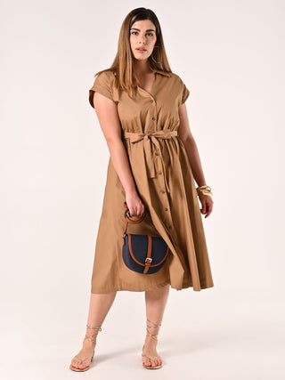 Chemisier Curvy in Cotone Beige