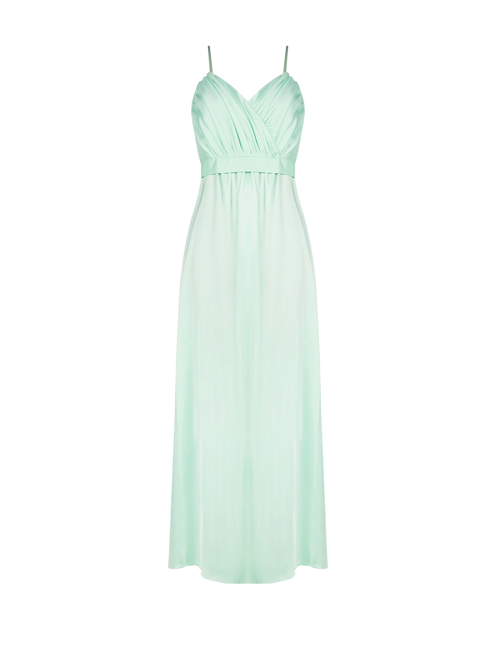 Mint Green Satin Maxi Dress – Rinascimento