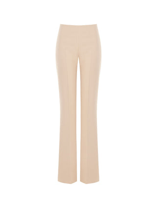 Pantalone a palazzo tortora beige a vita alta