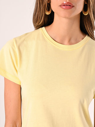 T-Shirt in Cotone Giallo Chiaro