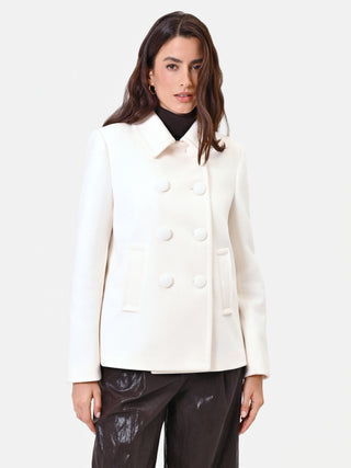 Short White Double-Breasted Coat