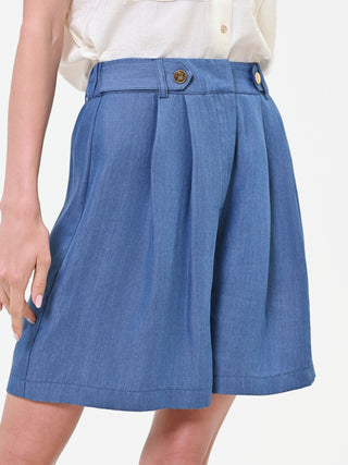 Blaue Bermudashorts aus Lyocell