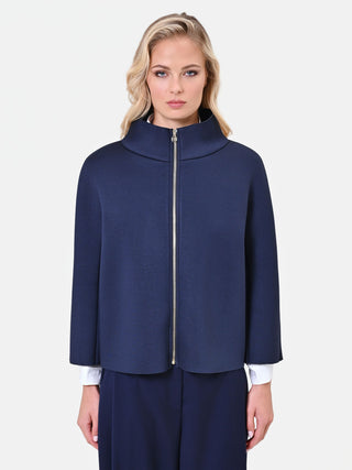 Cappa corta blu in scuba soft