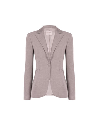 Veste à simple boutonnage en viscose mélangée beige taupe