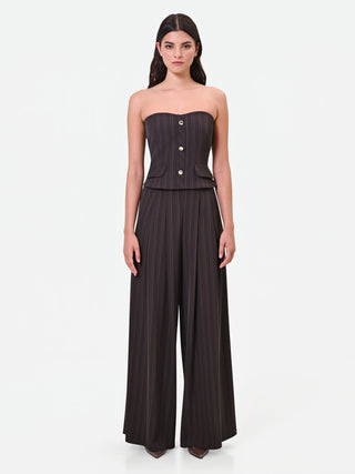 Top bustier gessato testa di moro