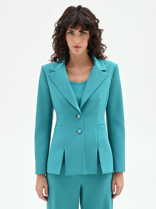 Emerald Green Studio Jacket with Jewel Buttons Rinascimento Emerald Green Studio Jacket with Jewel Buttons Rinascimento