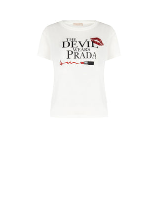 The Devil Wears Prada' Lipstick Print T-shirt