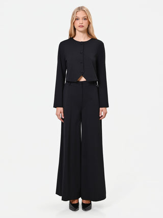 Black Cropped Punto Milano Jacket
