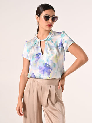 Chemisier Curvy en satin à imprimé floral