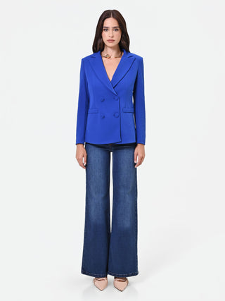 Royal Blue Double-Breasted Blazer