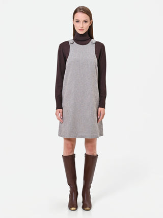 Taupe Beige A-Line Pinafore Dress – Rinascimento