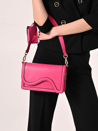 Fuchsia Faux Leather Bag