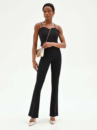 Black Flared Technical Trousers