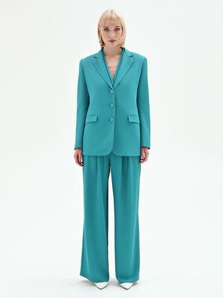 Emerald Green Single-Breasted Blazer Rinascimento Emerald Green Single-Breasted Blazer Rinascimento