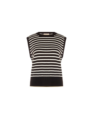 Dark Brown Striped Knit Top