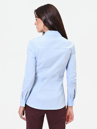 Fitted Light Blue Cotton Shirt