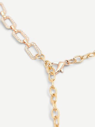 Gold chain belt with crystals