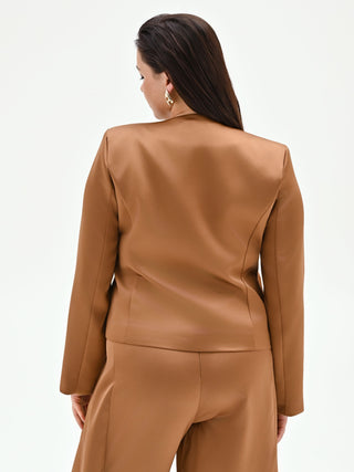 Curvy Bronze Satin Blazer