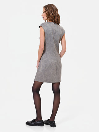 Melange fabric sheath dress