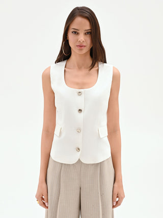 Tailored Cream Vest