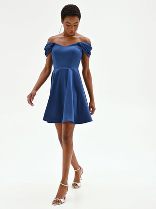 princess polly baby blue dress Glamorous Woman in Blue Evening Gown Stock Photo main image 0