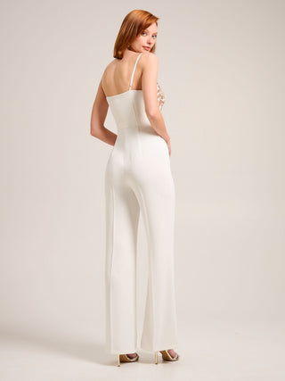 White Sequins Jumpsuit