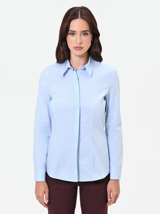Fitted Light Blue Cotton Shirt