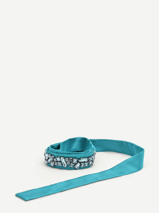 Ceinture atelier vert émeraude avec pierres