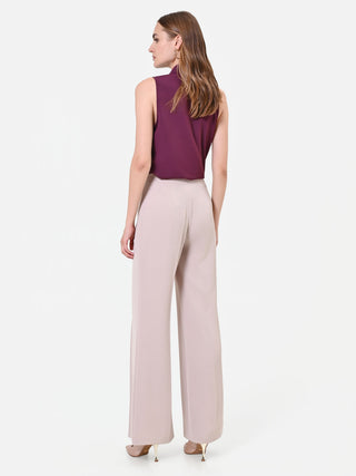 Flowy Asymmetric Trousers in Taupe