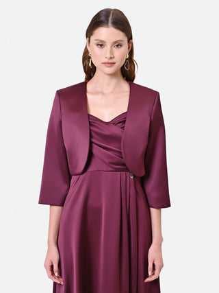 Boléro bordeaux en satin