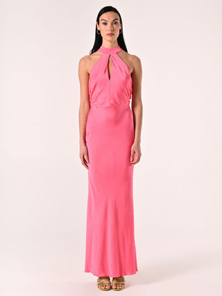 Slinky Dress in Camellia Pink Satin
