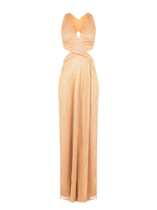 Robe nude avec paillettes et découpes