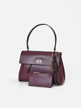 Borsa a mano bordeaux con foulard