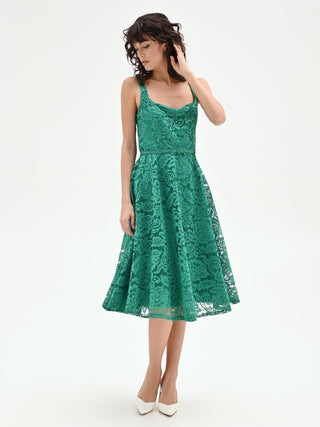 Meadow Green Macram Lace Midi Dress Rinascimento Meadow Green Macram Lace Midi Dress Rinascimento