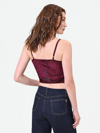 Burgundy Velvet Corset Top