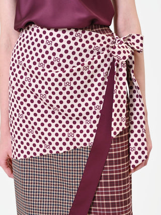 Gonna a portafoglio bordeaux con design patchwork