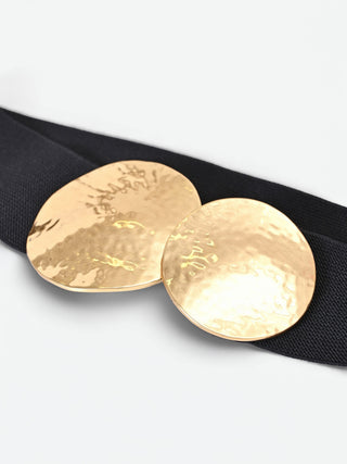 Ceinture large noire à boucle design