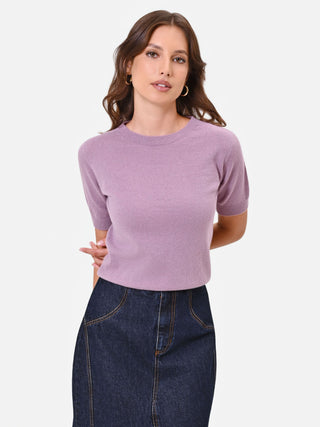 MAGLIONE A maniche corte LILLA POLVEROSO