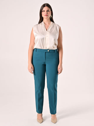 Pantalon curvy vert royal